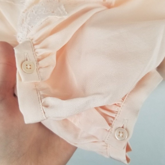 Joie Bernabas Lace Trim Blouse 100% Silk Large - Picture 8 of 9